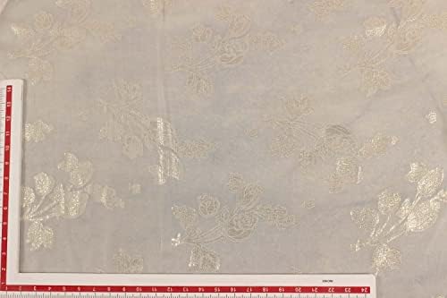 Dizajn Košarica bijelo cvijeće Banarasi svile Georgette tkanina za umjetnost & zanati, DIY, šivanje, i druge projekte, širina 44 inča