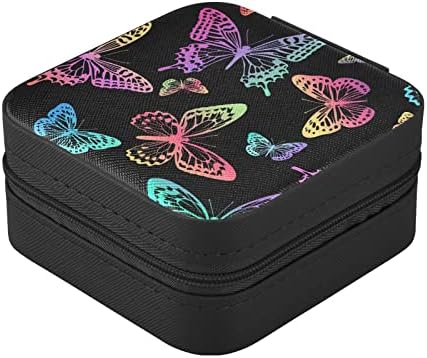 Emelivor Rainbow Butterfly putna torbica za nakit PU kožna prenosiva kutija za nakit organizator putovanja mala kutija za nakit za