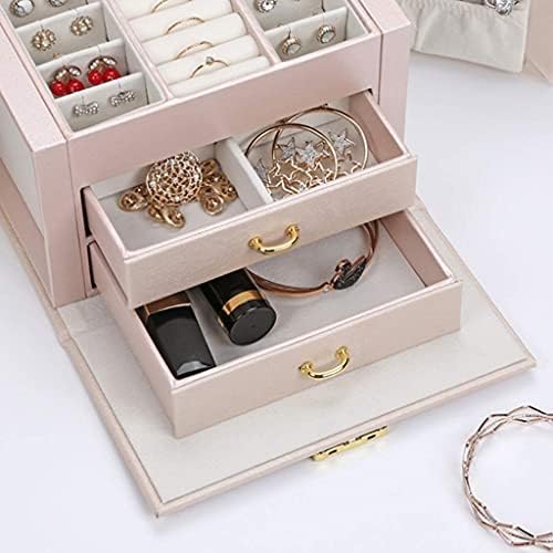Kutija za nakit kutija za nakit Pu perle baršun sa bravom multifunkcionalna kutija za skladištenje velikog kapaciteta ogrlica prsten