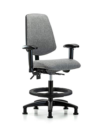 LabTech sjedeća LT42272 stolica sa srednjom klupom, tkanina, najlonska baza sa srednjim leđima, crni prsten za stopala, Glides, bordo