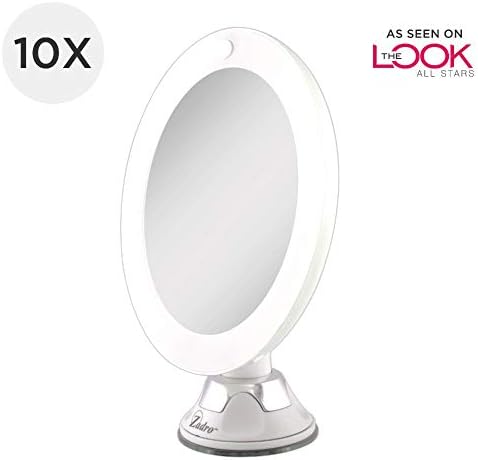 Zadro LED osvijetljeno 10x uvećanje Z'swivel usisna čaša za usisavanje ispraznost zidni nosač Beauty ogledalo za šminkanje, Bijelo