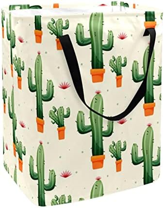 Cactus Saksijske biljke i cvetovi Print sklopiva korpa za veš, 60L vodootporne korpe za veš kanta za veš igračke skladište za spavaonicu