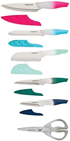 Farberware set noža za mekano držanje sa poklopcima za oštrice, 11 komada, Razno