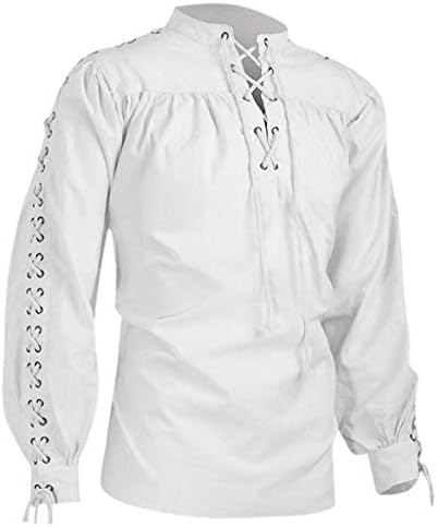 Srednjovjekovni bluze za muškarce Kvalitetna zavoj bluza rukavica rukavica Gothic Muškarci Visoko dugodne modne muške bluze