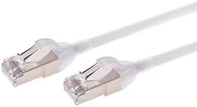 Monopricija CAT6A Ethernet patch kabel - 15 stopa - bijela | Bezobzirno, dvostruko zaštićeno, nivo komponente, cm, 30WG - Slimrun