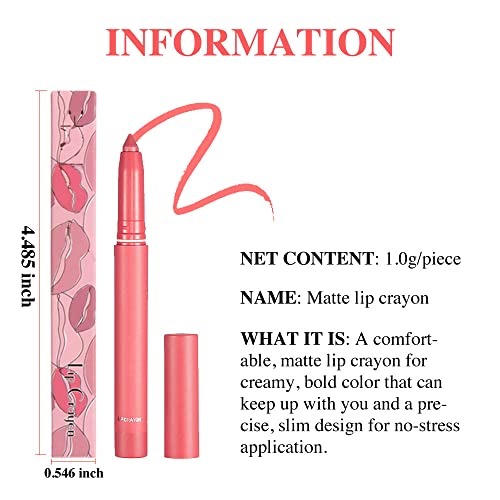 BINGBRUSH 3 boje Crayon Matte Longwear set ruževa za usne, Moisture Smooth Color Stick Ultimate Crayon za usne za kolekciju šminke-hranjivi