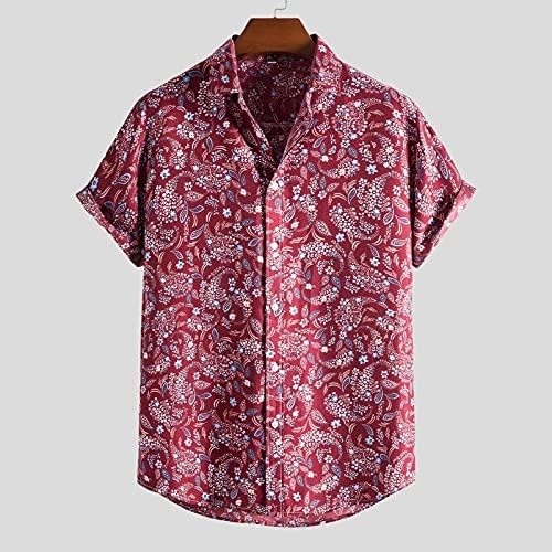 Havajske majice za muškarce kratki rukav Aloha majica na plaži cvjetni ljetni tee casual gumb dolje majica bluza