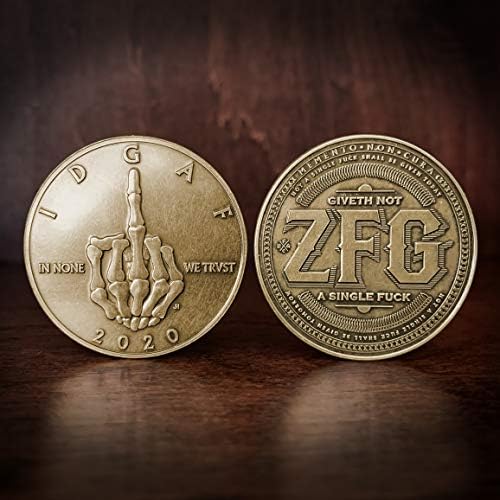 ZFG Inc. IDGAF Srednji podsjetnik za podsjetnik prsta, brončana boja, kolekcionarski izazov novčić, 1-brojanje
