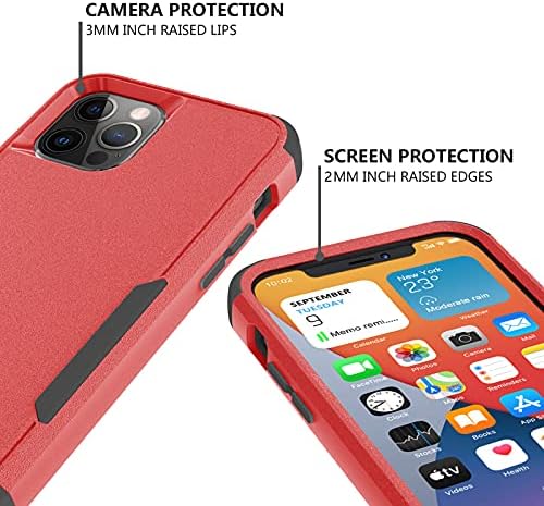 Slučaj za humi za iPhone 12 PRO Case & iPhone 12 Case + kaljenog stakla zaštitnik za zaštitu od teških dužnosti Potporni otporni na