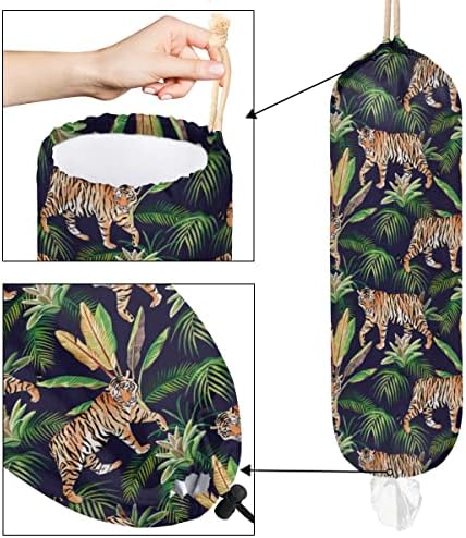 Tiger ostavlja držač plastične kese držač torbe za namirnice sa podešavanjem Vezica za višekratnu upotrebu zidna kesa za smeće Organizator