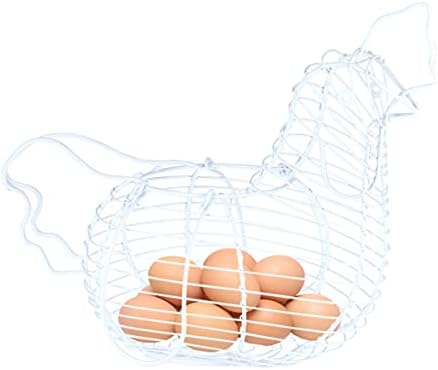 Yardwe držač korpe za pileća jaja, 1 kom držač za odlaganje jaja sa ručkom za jaja, voće, povrće, metalni žičani dekor za piletinu