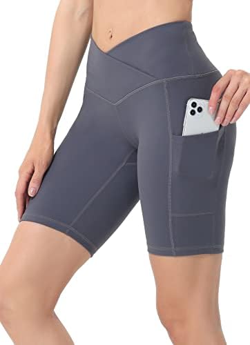 Uz fit v crossover bicikličke kratke hlače za žene visoki struk vježba joga kratke hlače sa džepovima Atletska trkača hlače