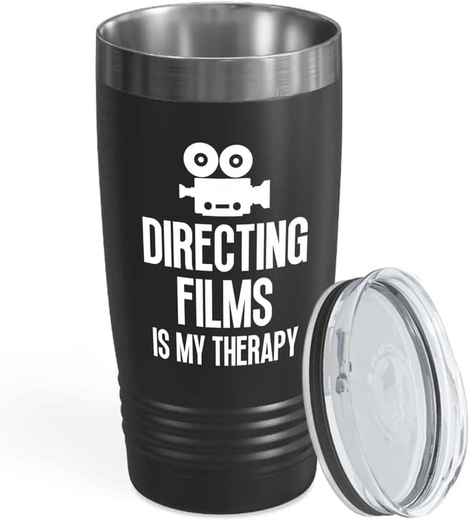 Filmmaker Black Tumbler 20oz-Režija filmova je terapija-Filmmaker pokloni kamera objektiv rezani Prop reditelj film film scenarista