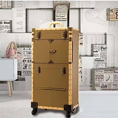 N / A Retro sklopive kolica za koprive velike kapacitete kozmetička torba za kozmetička kolica za kotrljanje prtljaga Stylist