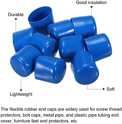 MECCANIXITY 30kom gumene krajnje kape Cover 30mm vinil Screw thread Protector okrugli PVC vakuumski poklopci za vijčanu cijev, plava