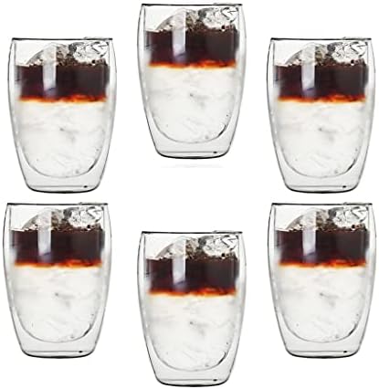 ZCMEB 350ml dvostruka zidna čaša prozirna ručno rađena čaj čaj za piće Mini viski kup espresso šalica za kafu