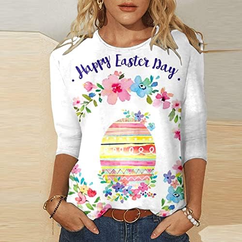 Ženska crewneck pamučna cvjetna grafika labava fit sretan poklon slatki životinjski zeko kostirsi bluza majica za dame uk