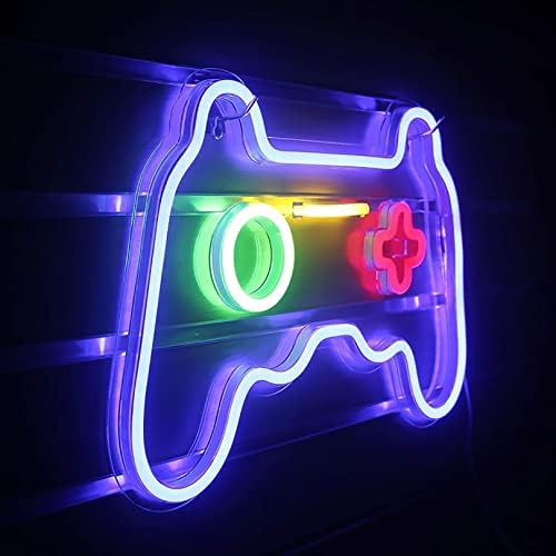 MyAou Game Neon Sign Gamepad kontroler Gaming Zidni dekor za sobu Blue Gamer Console Svjetla Kućni dekor sobe