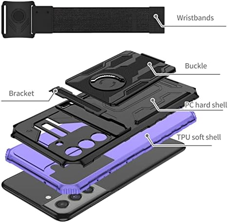 Paketi za obustavanje futrola Kompatibilan sa Samsung Galaxy S21 Fe Case, 360 ° Sportski ručni pojas, Zaštita od zračnog razreda,