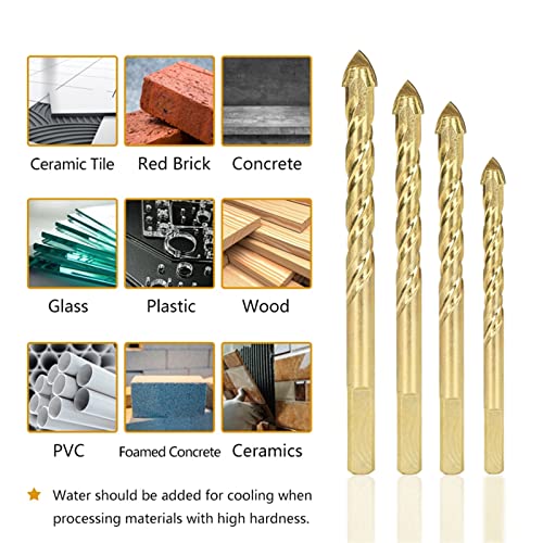 Bitovi pločica Glass keramički beton otvor za otvaranje od legura trokuta 3/4/5/6/8/10/12 mm Bušilica za bušilice za staklenu bušilicu