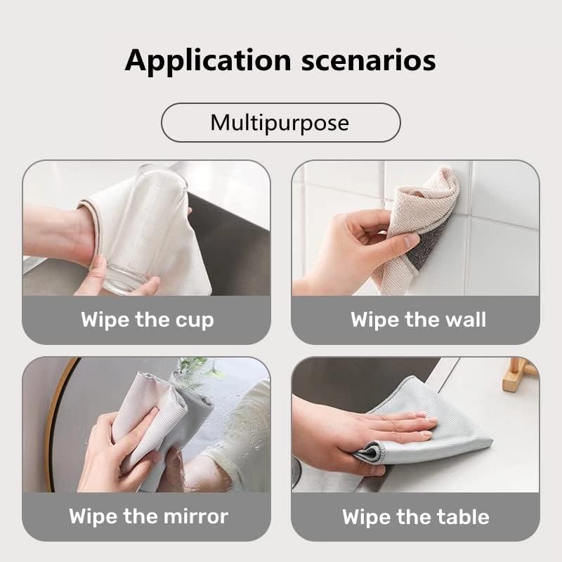 Miaohy kuhinjski ručnik za ručnik za suđe mikrofiber čista krpa bez pokrivača za kuhanje staklena ogledala na kapuljačom besprijekornom