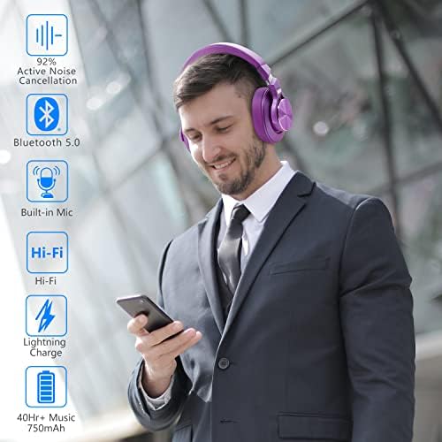Srhhhm NC75 Pro Buke Otkazivanje slušalica Bluetooth V5.0 Wireless 40HOURS Vrijeme za reprodukciju preko uših slušalica Sjaj sa udobnom