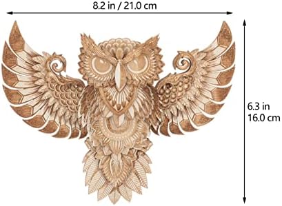 Jojofuny Wool Sow Zidni dekor ručni rezbareni drva Owl Decor Rustic Owl Statua Zidna ploča Viseći kućni dekor Accent Art Unični dekoracija