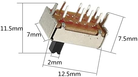 Micro prekidač 10pcs SS23D07 8 PINS 3 Pozicija 2P3T Preklopni prekidač Dvostruki vertikalni klizni prekidač Dužina 5 mm nosač