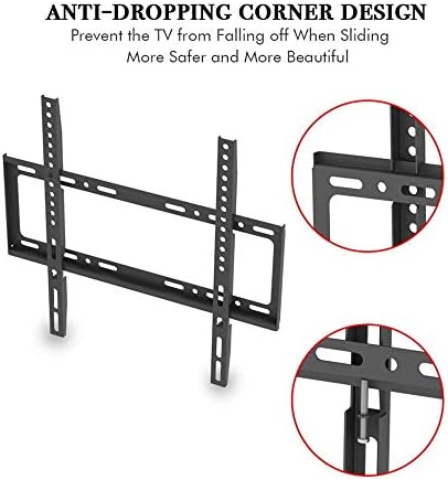 Zidni stalak za stativ od nerđajućeg čelika za većinu ravnih zakrivljenih televizora od 26-55 inča, zidni nosač za TV sa policama