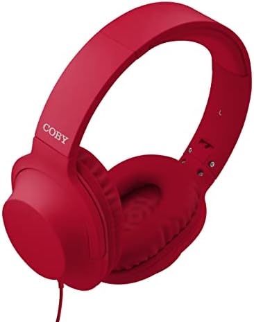 Coby Super Bass Stereo slušalice sa podesivim trakom za glavu | 3,5 mm stereo utikač sa udaljenim | operativnim kablom. Na slušalici
