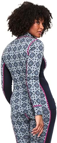Kari Traa Rose Pola Zip-a Ženski baselayer Top - Merino vuna ugrađena termalna majica u obliku rukava