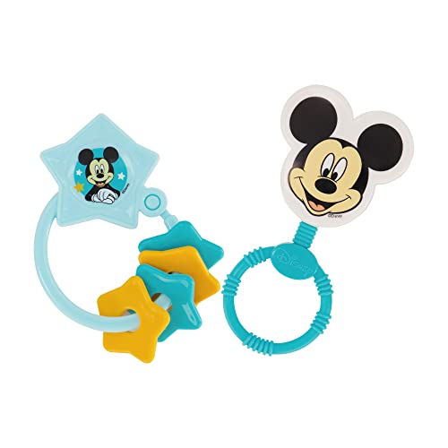 2 paketa Disney Mickey oblik zvečke i privjeska za ključeve, vrhunske rođendanske igračke za malu djecu, igračke za izbijanje zuba