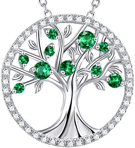 Tree Of Life ogrlica za žene maj jun Birthstones smaragdna biserna ogrlica za suprugu mamu rođendanski pokloni za nju S925 Sterling