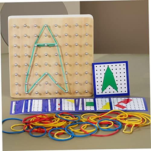 Toyvian 3 set Montessori Nail Board Puzzle igračka Drvena studentska upotreba