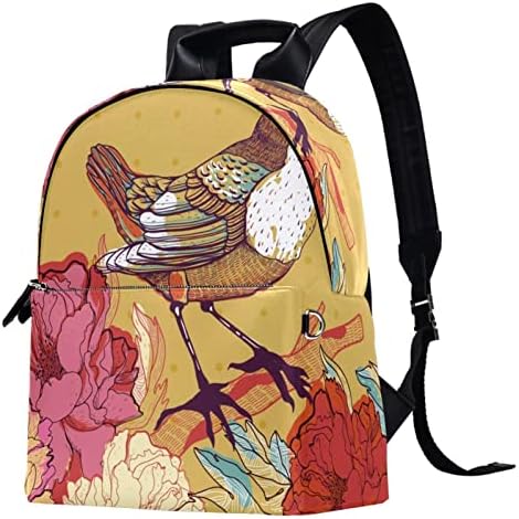 Tbouobt kožna putni ruksak lagani laptop Ležerni ruksak za žene Muškarci, Vintage Peony Cvijet i cvjetni cvjetni cvjetni