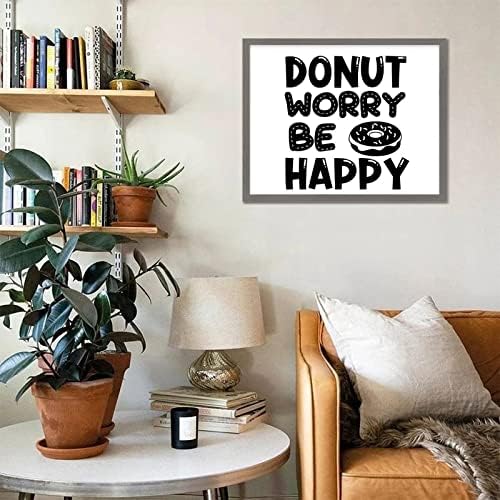 Pozitivni citati Drveni zidni umjetnički znak sa kuhinjom Tema Dobivanje brige Budite sretni sivi okvir Drvena ploča za kupaonicu