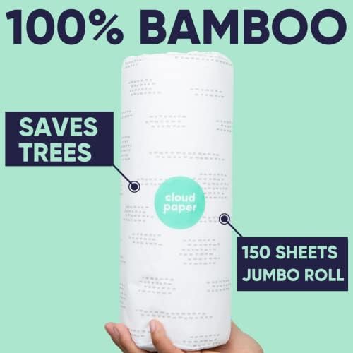 Bambusovi papirni ubrusi u oblaku-6 rolni Ultra upijajućih i izdržljivih ekološki prihvatljivih papirnih ubrusa za održivo čišćenje-FSC