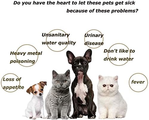 Aalinaa pet dozator vode za mačke česma za piće, automatski keramički dozator vode za kućne ljubimce od 1,5 L sa filterima za mačke