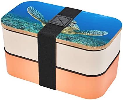 Morske kornjače ručak Bento kutija sa nadograđenim podesivim remenom, zaštitni kontejner za prehrambenu hranu za višekratnu upotrebu,