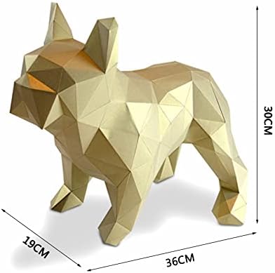 Buldog Oblik ručno izrađeni papir Skulptura Kreativni papir Model DIY Naslovna ukras 3D papir trofej Geometrijski origami
