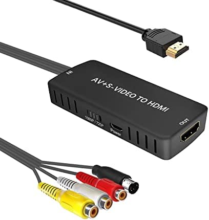 LVY Svideo za HDMI video pretvarač, AV do HDMI adapter podržava 1080p / 720 kompatibilan sa Wii / Wii U, PS1 / 2/3, STB, Xbox, VHS,