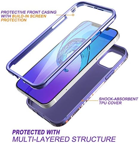 Surtiv CASER MURBLE za iPhone 12 / iPhone 12 PRO futrola, [ugrađeni zaštitnik zaslona] Zaštita od cijelog tijela Štrag otporan na