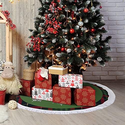Božićna suknja, božićna plairana bazna mat sa tasselom, 30 sretan božićni suknji za Xmas Tree, suknja za snježne pahulje za odmor