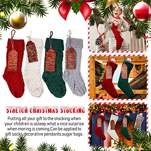 18 inča pletene božićne čarape s imenima oznake postavljaju Xmas čarape za obiteljski božićni ukras
