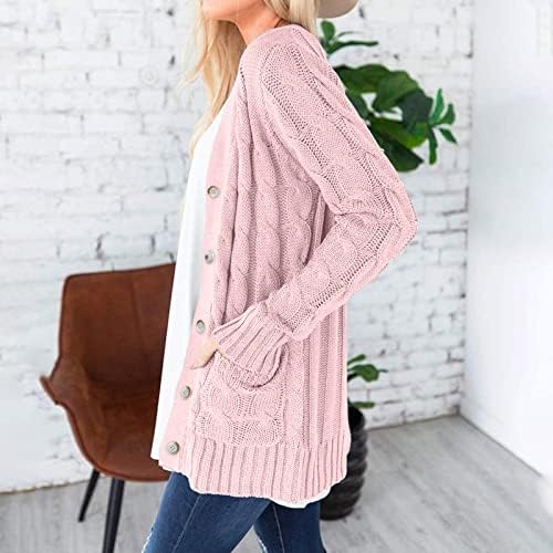 Kolačni džemperi Fragarn Plus za žene, žene boho patchwork kardigan dugi rukav otvoren prednji pleteni džemperi
