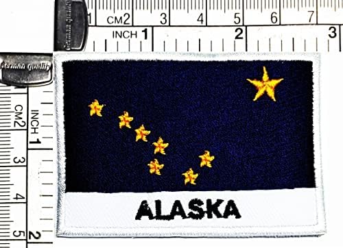 Kleenplus 3kom. 1, 7X2, 6 INČA. Zastava Aljaske vezeno gvožđe na šivanju zastave zemlje Nacionalni amblem zakrpe za DIY jaknu T-Shirt