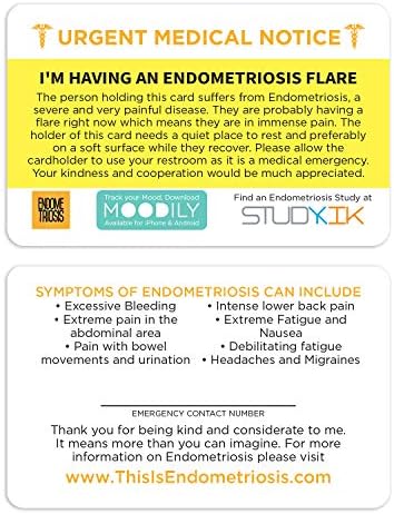 Kartice za pomoć endometriozi 3 kom endometrioza Flare