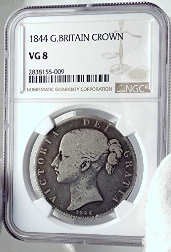 1844. Nepoznato 1844 Velika Britanija Velika Britanija Kraljica Victoria Antique ar L Novčića VG 8 NGC