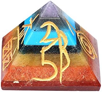 Duhovni elementi Reiki Nabijeni simboli CHAKRA CELERING 7 Čakra piramida sa jasnim kristalnim draguljenim bakrenim metalom