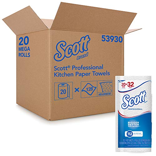 Scott Professional Kuhinjski papirni ubrusi sa Brzosušećim džepovima za upijanje, perforirane Mega rolne papirnih ubrusa, 112 listova